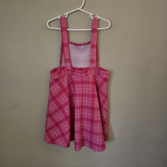 Vibrant Pink Plaid Kids Skirt - Picture 3 of 6